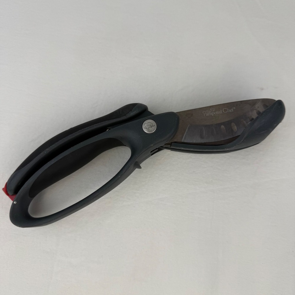 Pampered Chef Salad Chopper Black Titanium Coated Double Blade Shears 2582